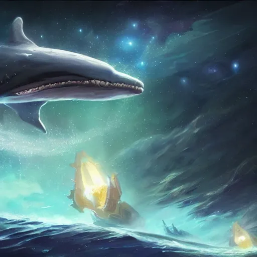 Image similar to space magical whale with multiple eyes, galaxy whale, epic fantasy style art, galaxy theme, eyes!, eyes!, eyes!, eyes, by Greg Rutkowski, hearthstone style art, 99% artistic