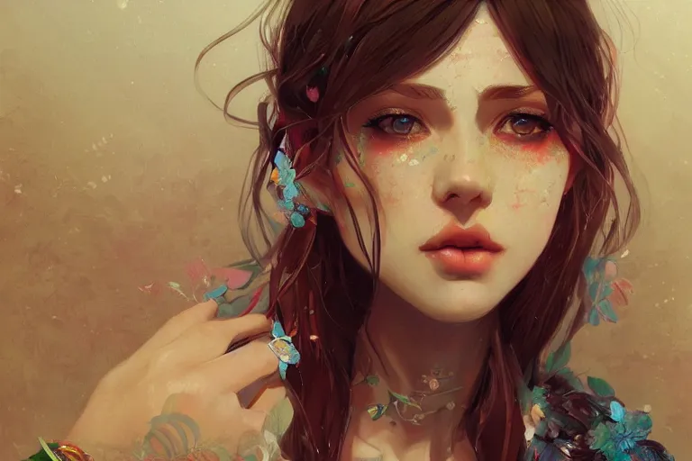 Prompt: a beautiful bohemian girl, intricate, highly detailed, digital painting, pixiv, artstation, official media, anime key visual, rich vivid colors, ambient lighting, sharp focus, illustration, art by wlop