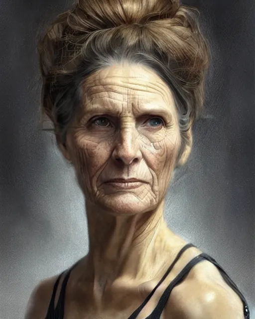 portrait 6 0 - year - old woman, tall, severe - | Stable Diffusion