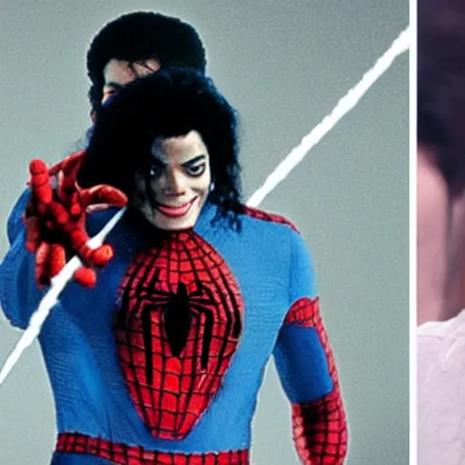 Prompt: Michael Jackson as Spiderman