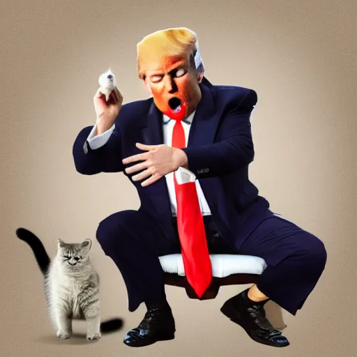 Prompt: Dolald Trump eating a cat, photography, 4k