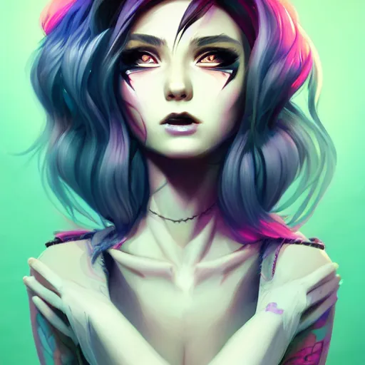 Image similar to a portrait of a beautiful punkrock girl, art by lois van baarle and loish and ross tran and rossdraws and sam yang and samdoesarts and artgerm and saruei, digital art, highly detailed, intricate, sharp focus, Trending on Artstation HQ, deviantart, unreal engine 5, 4K UHD image