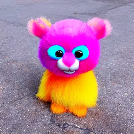 Prompt: “ cute fuzzy 3 d animal, bright colours ”
