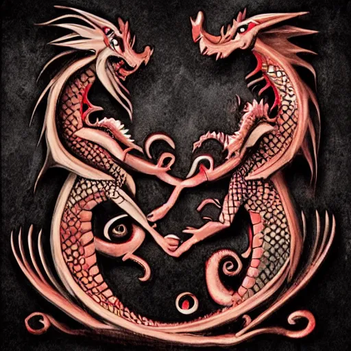 Prompt: dragons in love