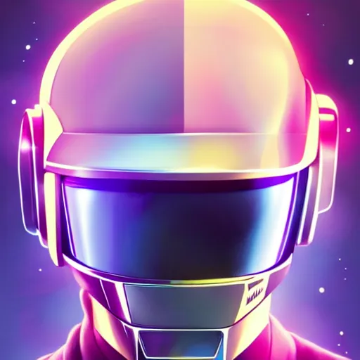 Image similar to a portrait of Daft Punk, art by lois van baarle and loish and ross tran and rossdraws and sam yang and samdoesarts, digital art, highly detailed, intricate, sharp focus, Trending on Artstation HQ, deviantart, unreal engine 5, 4K UHD image