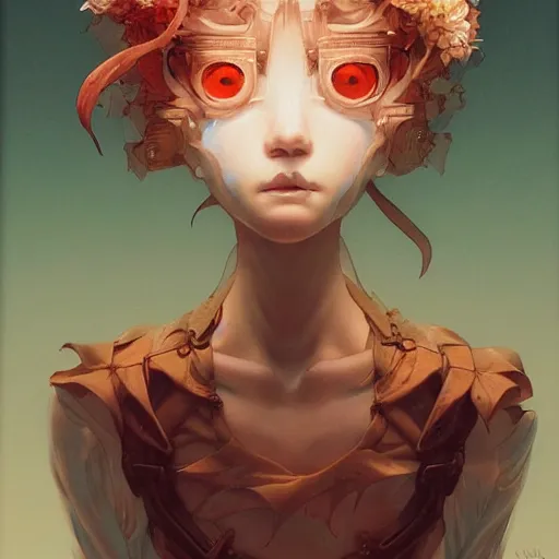 Image similar to prompt : folklore portrait soft light painted by james jean and katsuhiro otomo and erik jones, inspired by evangeleon anime, smooth face feature, intricate oil painting, high detail illustration, sharp high detail, manga and anime 1 9 9 0