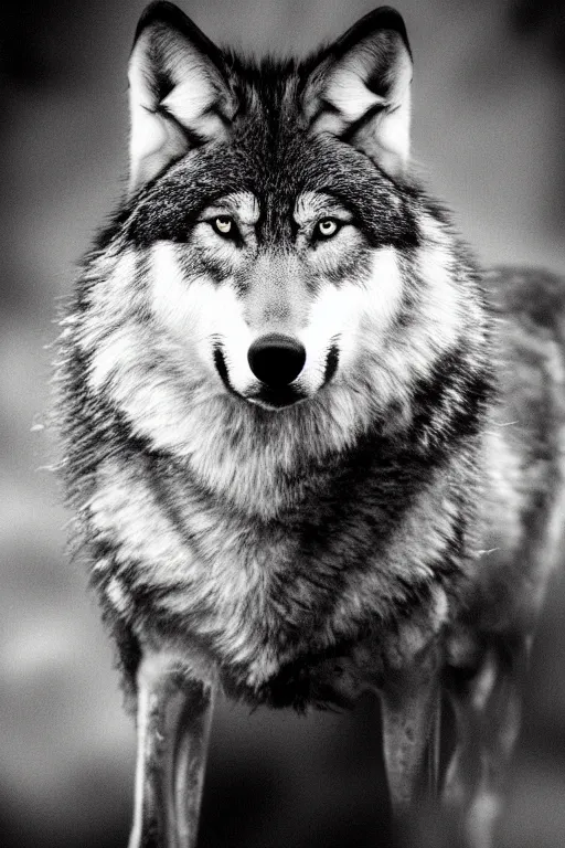 wolf animal, film noir style, cinematic, black and | Stable Diffusion ...