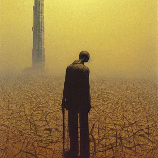 Image similar to gta : dubai, by beksinski