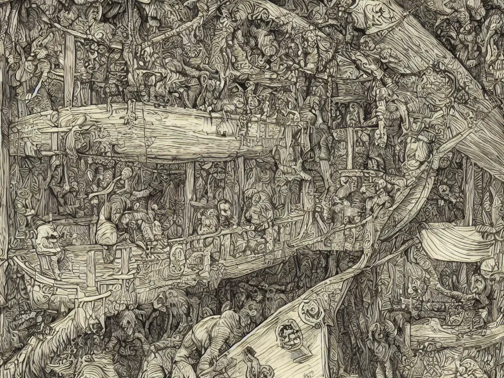 Image similar to bored ape yatch club monkeies by Chor Boogie, intricate details, ultra detailed, 4K, award-winning, touch of M. C. Escher and Salvador Dali