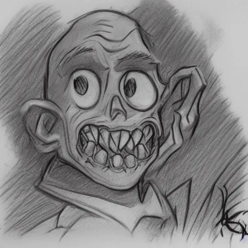 Prompt: milt kahl pencil sketch 1 1 1 1 a lovecraftian zombie horror loomis