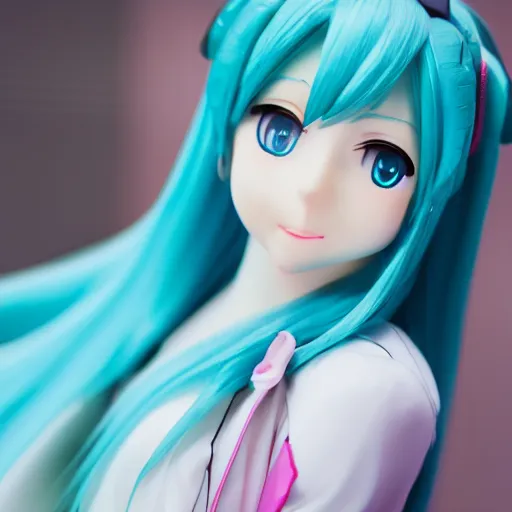 Image similar to portrait photo still of real life hatsune miku 8 k, 8 5 mm f 1. 8