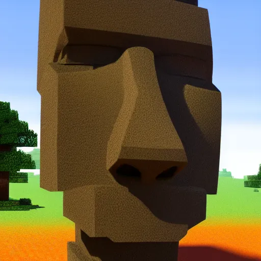 Prompt: minecraft steve meeting moai head, cinematic, 4 k, oil painting