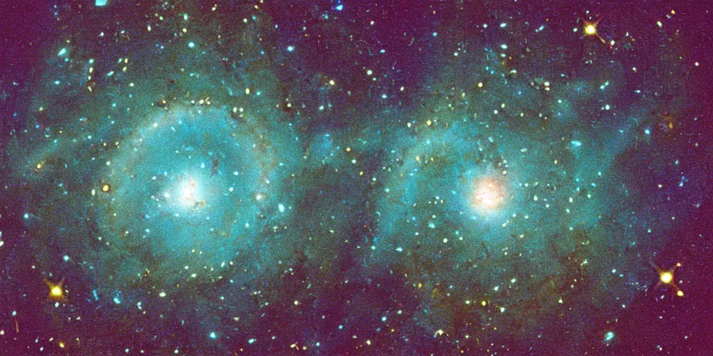 Image similar to view of the one spiral galaxy, deep space, dark space, kodak gold 2 0 0, megapixel