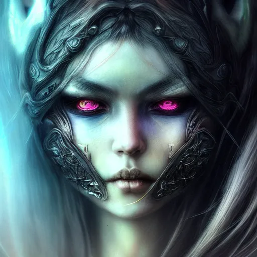 Image similar to a highly detailed photo of chthonic warcraft female character by Ayami Kojima, Beksinski, Giger,intricate, digital painting, artstation, intricate, concept art, smooth, sharp focus, illustration