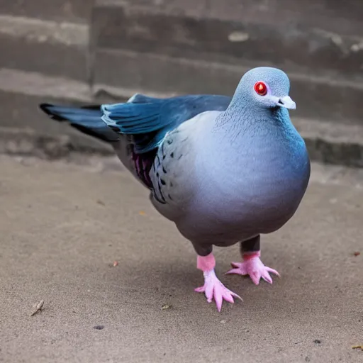 Image similar to a pigeon with a dog head, photography