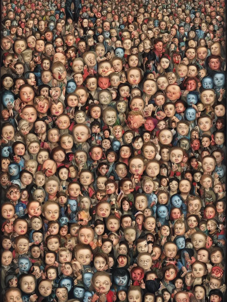 Prompt: I saw the best minds of my generation destroyed by madness Mark Ryden and Alex Gross, Todd Schorr highly detailed