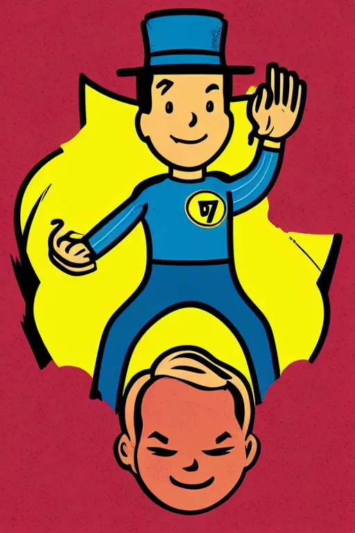 Image similar to fallout 7 6 retro futurist illustration art by butcher billy, sticker, colorful, illustration, highly detailed, simple, smooth and clean vector curves, no jagged lines, vector art, smooth andy warhol style