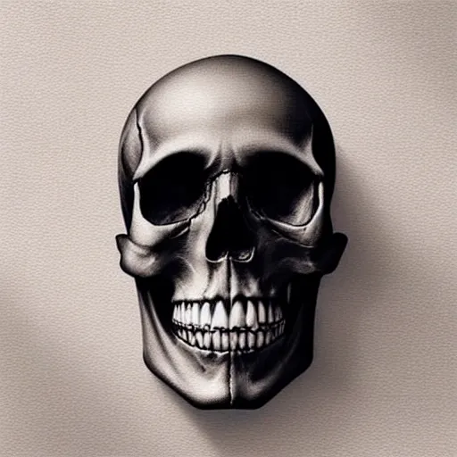 Prompt: “a skull on shelf realistic panting”