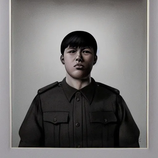 Prompt: a young man, short black hair, dictator of a country, hyperrealism