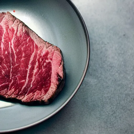 Prompt: A perfectly guitar shaped perfectly cooked medium rare steak, food photography, 35mm, macro