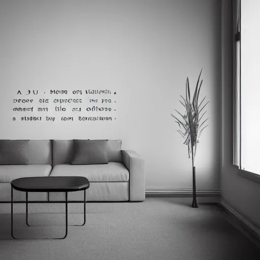 Image similar to modernist interior, by René Laloux, line brush, minimal, 4k, plain background, overlaid with japanese text and adverts