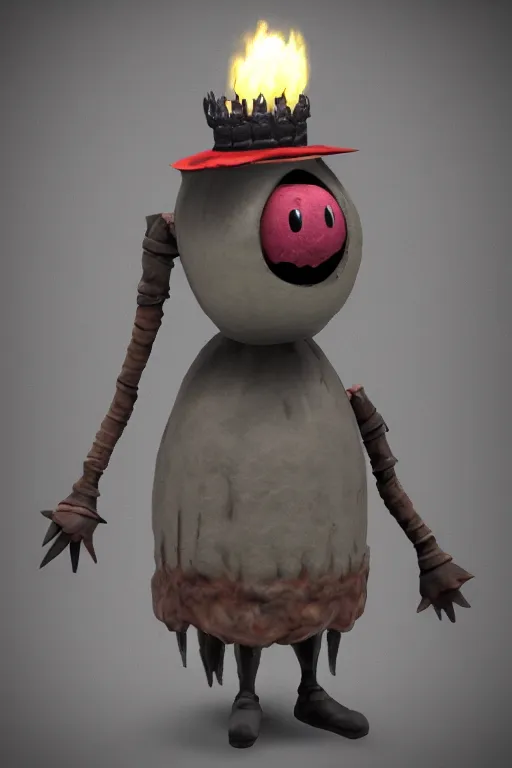 Prompt: a 3 d model of a king bob - omb found in the game files of bloodborne