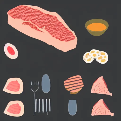 Image similar to detailed schematic of steak