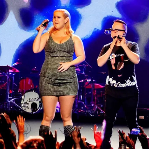 Image similar to amy schumer on stage with blink 182