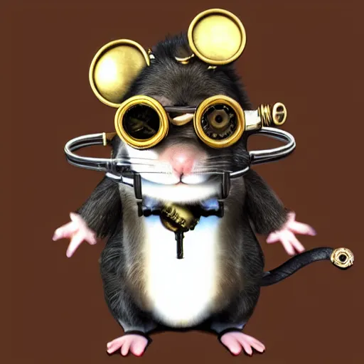 Image similar to a rat with steampunk googles, from Final fantasy