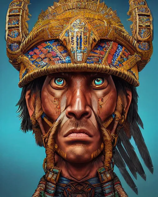 Image similar to digital painting of a mayan warrior by filipe pagliuso and justin gerard, symmetric, fantasy, highly detailed, realistic, intricate, portrait, sharp focus,