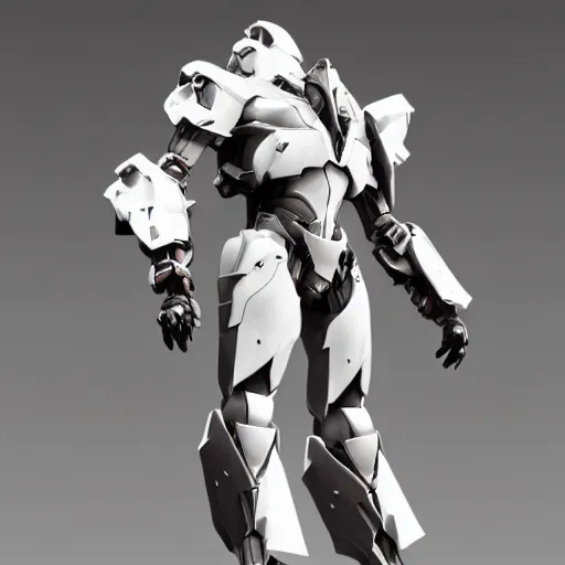 Image similar to very symmetrical!! armored knight concept power suit from zone of the enders video game, by miguel angel martinez monje, by vitaly bulgarov, by yoji shinkawa, by joss nizzi, by shoji kawamori, horizon zero dawn, bioware, mecha, deviantart, artstation, marmoset toolbag render, unreal engine