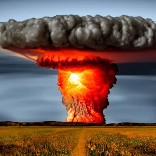 Image similar to nuclear explosion highly detailed 8 k, rule of thirds