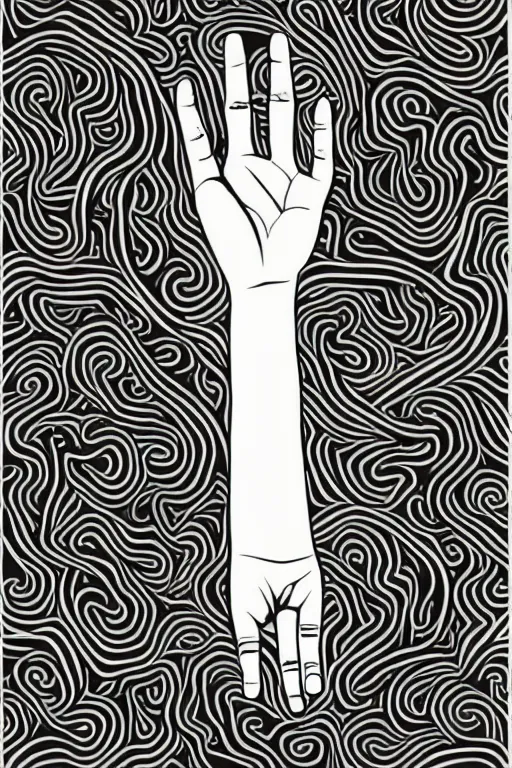 Prompt: minimalist boho style art of a hand, illustration, vector art