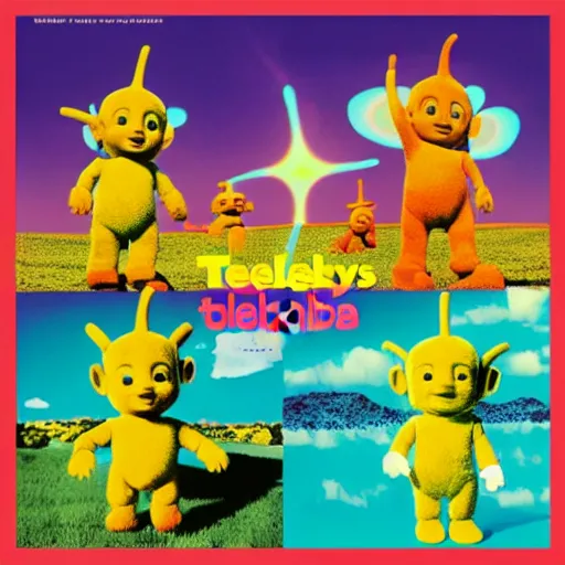 Image similar to Teletubbies Tame Impala album cover art