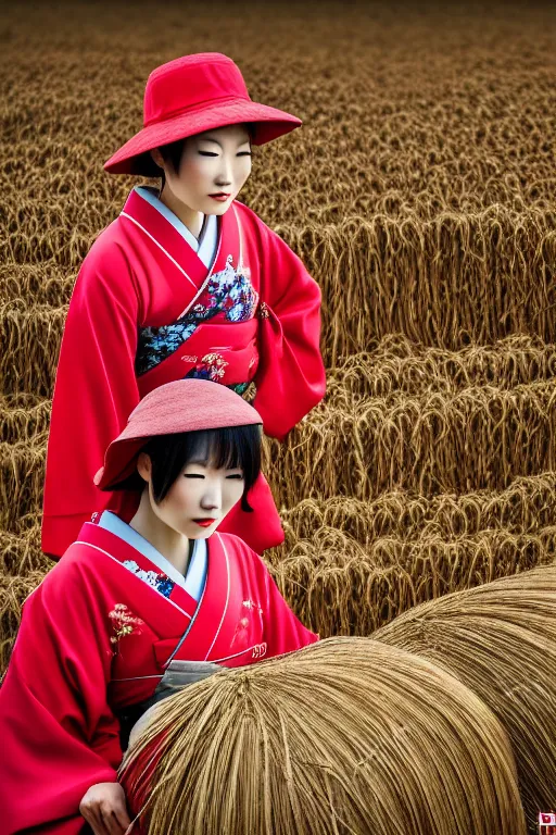 Image similar to japanesse farmer, cinematic view, bokeh, extreme detailed, hyperrealism, vogue photo style, proffesional photographer style, proportional, dynamic composition, face features, comfort posse, smooth, sharp focus, body features, ultra realistic, award winning photo, captured by nikon d 8 5 0, 4 5. 7 mp lens, 4 k, full body.