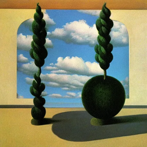 Prompt: Something blue by Rene Magritte