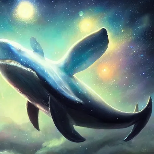 Prompt: space magical whale with multiple eyes, galaxy whale, epic fantasy style art, galaxy theme, eyes!, eyes!, eyes!, eyes, by Greg Rutkowski, hearthstone style art, 99% artistic