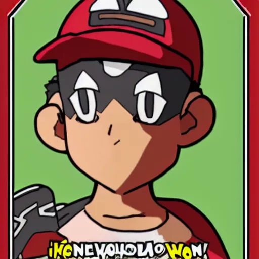 Prompt: a pokemon card of waldo from where's waldo, looking really sad,