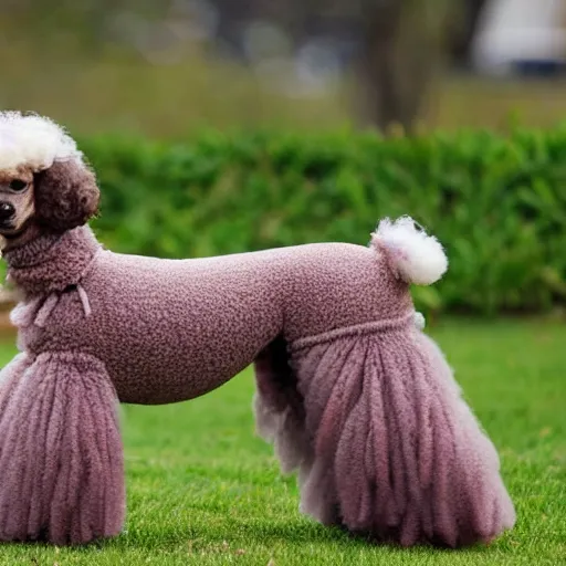 Image similar to a miniature poodle llama