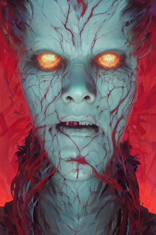 Image similar to Spirit of rage, face distorted by anger, red, disco elysium, highly detailed, digital painting, artstation, concept art, smooth, sharp focus, illustration, art by artgerm and greg rutkowski and alphonse mucha and Wayne Barlowe and Zdislav Beksinski and Francis Bacon