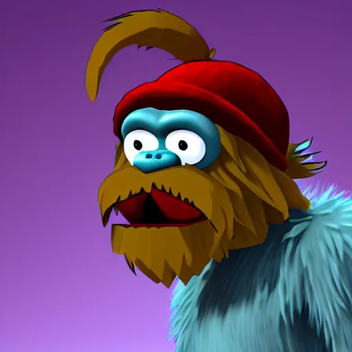 Prompt: yeti king from spelunky 2, 8 k, high definition