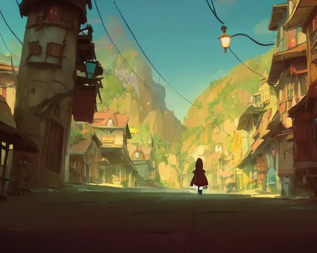 Image similar to fantasy town novigrad, cory loftis, james gilleard, atey ghailan, makoto shinkai, goro fujita, studio ghibli, rim light, exquisite lighting, clear focus, very coherent, plain background, soft painting