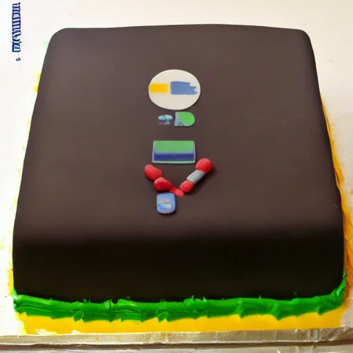 Image similar to a computer as a cake, very tasty