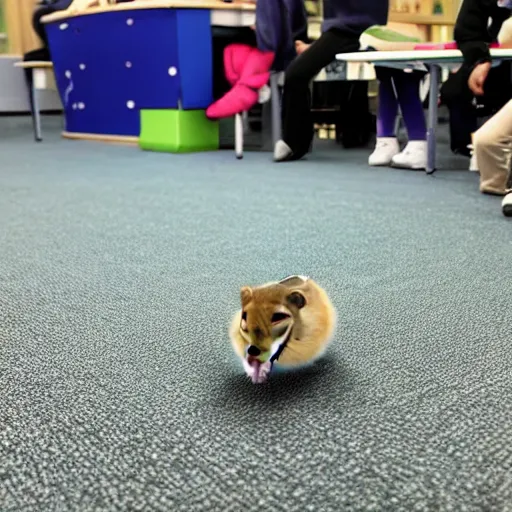 Prompt: a hamster in the middle of a lesson