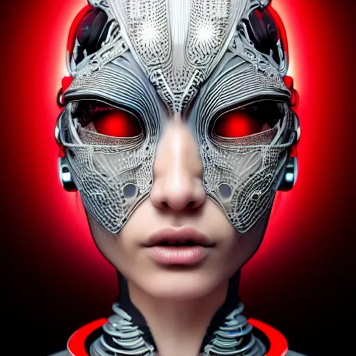 Prompt: ultra realist intricate detailed digital art of a single attractive cyborg female, red sky, full figure in dress, curvy, black scales on face and cyborg tech, symmetry accurate features, very intricate details, focus, high resolution, 4k, photo realistic, artstyle Alex Ries and Hiraku Tanaka, award winning