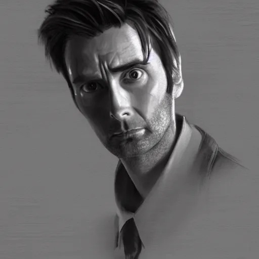 Image similar to david tennant pencil sketch cinematic lighting, render, fantasy