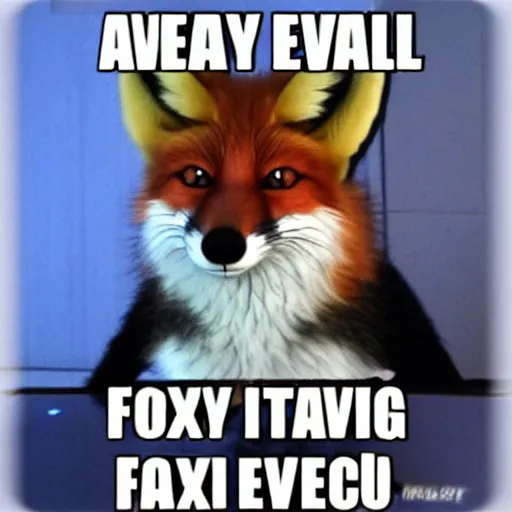 Prompt: a very evil fox with a moustache