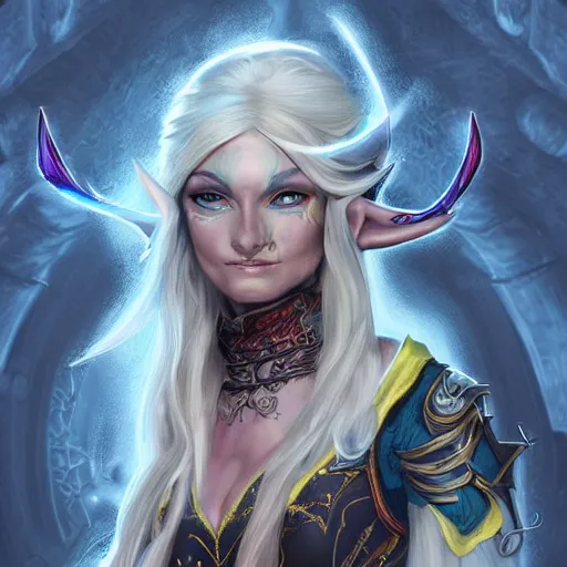 Image similar to portrait of a female elven pirate, character design, concept art, digital illustration, ray tracing, fantasy, neon lighting, intricate and highly detailed, coloured with lots of colour, pose, fantasy, sharp focus,