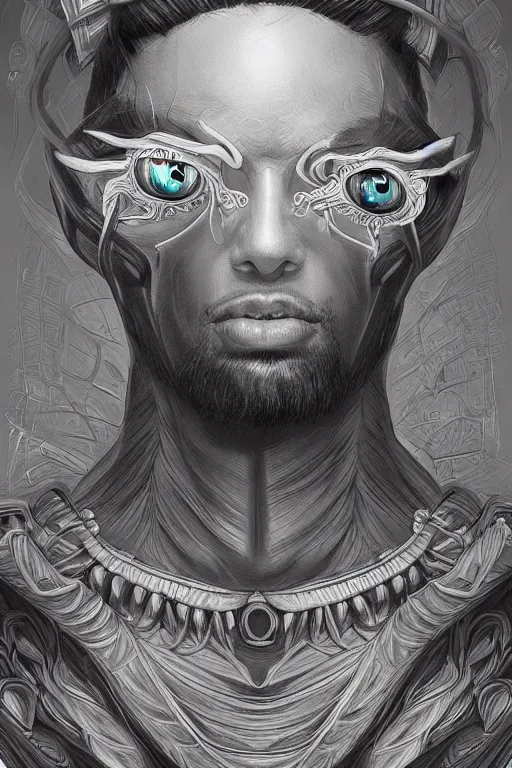 Image similar to portrait of man with seven eyes | digital painting | highly detailed | artgerm