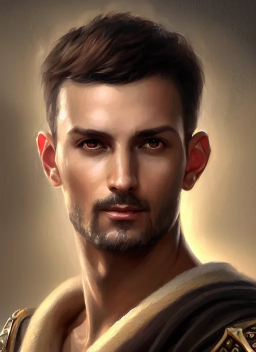 Image similar to a _ fantasy _ style _ portrait _ painting _ of light brown argentinian male short black hair defined chiseled facial features face big ears, rpg dnd oil _ painting _ unreal _ 5 _ daz. _ rpg _ portrait _ extremely _ detailed _ artgerm _ greg _ rutkowski _ greg